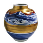 篠田義一 「金彩山岳花瓶」